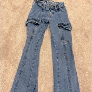 Wild Fable Jeans Womens 00 Flare Low Rise Blue Denim